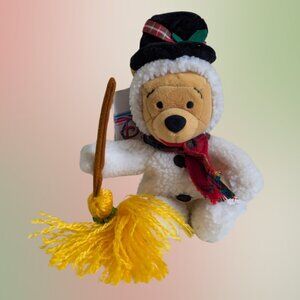 Disney Store Mini Bean Bag Snowman Pooh – 8" Plush w/ Tag